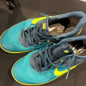 Nike Teal and Lime Athletic Sneakers
